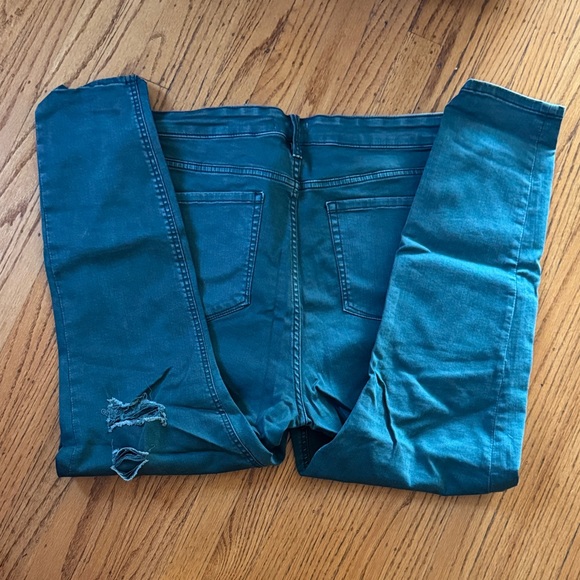 Ava & Viv Women's Cropped Teal Jeans - Picture 2 of 2